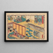 Interior painting of the Daimyo Palace - Toyokuni Utagawa — framed artwork on a wall