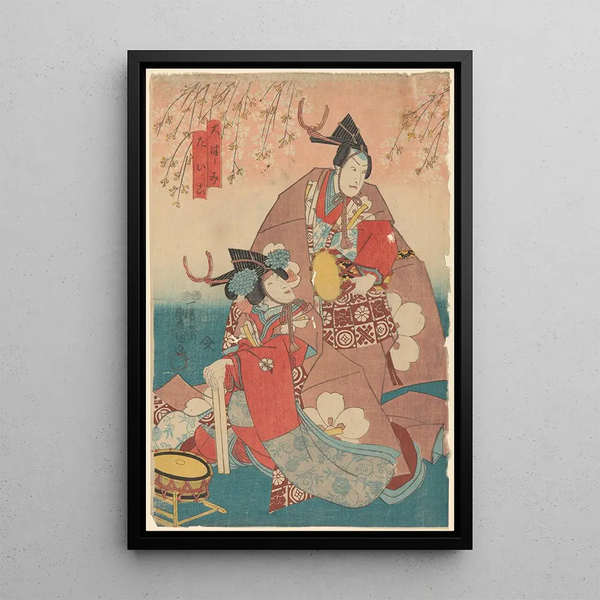 Musicians - Toyokuni Utagawa — framed artwork on a wall