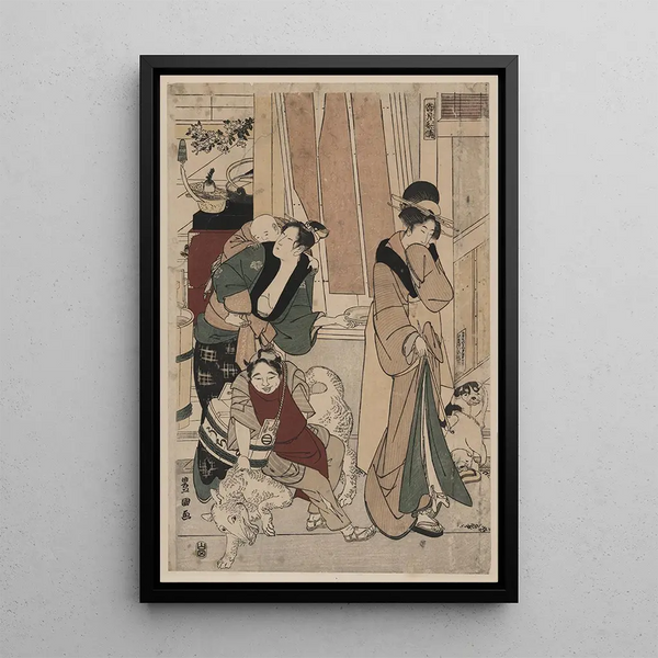 Satsuki - Toyokuni Utagawa — framed artwork on a wall