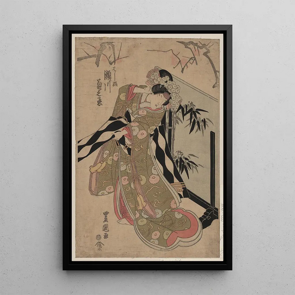 Segawa Kikunoj no Hashihime - Toyokuni Utagawa — framed artwork on a wall