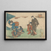 Scene of theater with four actors - Toyokuni Utagawa — framed artwork on a wall