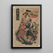 Monguchi no Rakugan Giya Uchi Tsukasa - Toyokuni Utagawa — framed artwork on a wall