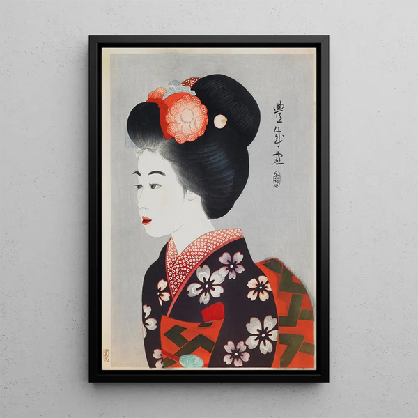 Maiko, apprentice geisha - Toyonari Yamamura — framed artwork on a wall