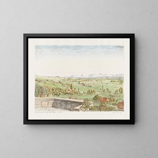 Vue de Gampelen depuis le monument commémoratif de Scheurer - Traugott Senn — framed artwork on a wall