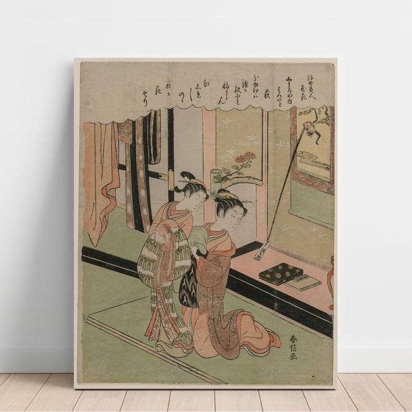 Reproduction of the painting Clover of the Bushes - Suzuki Harunobu