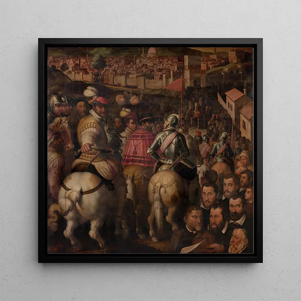 Triumph for the war against Siena - Giorgio Vasari — framed artwork on a wall