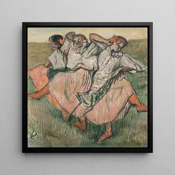 Three Russian Dancers - Edgar Degas — framed artwork on a wall