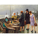 Reproduction of the painting Three young ladies buy fresh fish at Gammel Strand - Paul Fischer