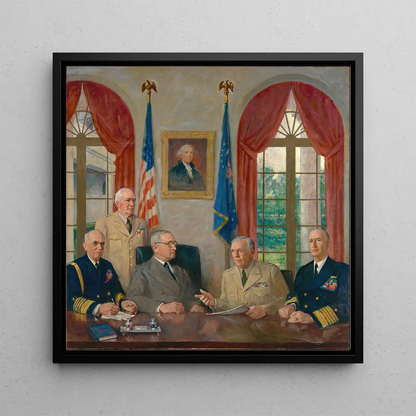 Truman and his military advisors - Augustus Vincent Tack — wall display of the artwork