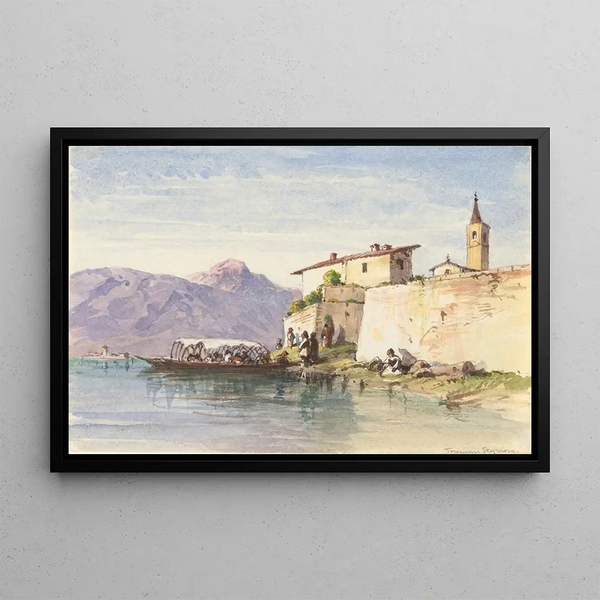 View of the Italian Lake - Truman Seymour — framed artwork on a wall