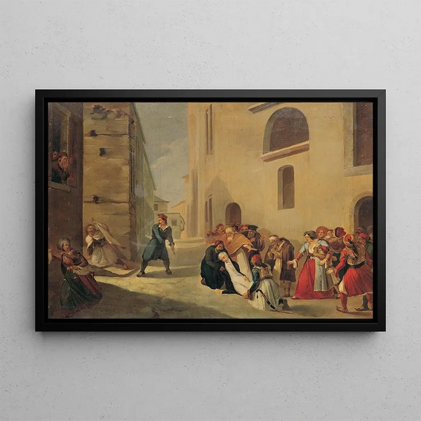 L'assassinat de Capodistria - Dionysios Tsokos — framed artwork on a wall