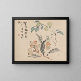 Tree of Nashi Pears of Japan - Tsubaki Chinzan — framed artwork on a wall