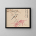 Spinach with strawberries and nightingale - Tsubaki Chinzan — framed artwork on a wall