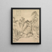 Cascade and Rocks - Tsubaki Chinzan — framed artwork on a wall