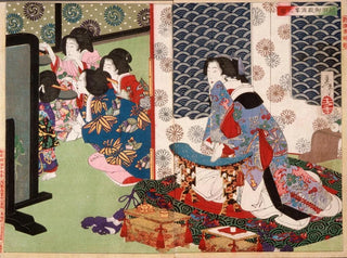 a banquet at the Koshida Palace - Tsukioka Yoshitoshi — artwork view