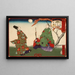 Asukai Masanori teaching Tokugawa Yoshimune to play kemari - Tsukioka Yoshitoshi — framed artwork on a wall