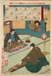 Egawa Tarzaemon playing the koto - Tsukioka Yoshitoshi — artwork view