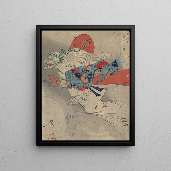 Ibaraki - Tsukioka Yoshitoshi — framed artwork on a wall