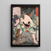 Inuta Kobungo Yasuyori tuant un sanglier - Tsukioka Yoshitoshi — framed artwork on a wall