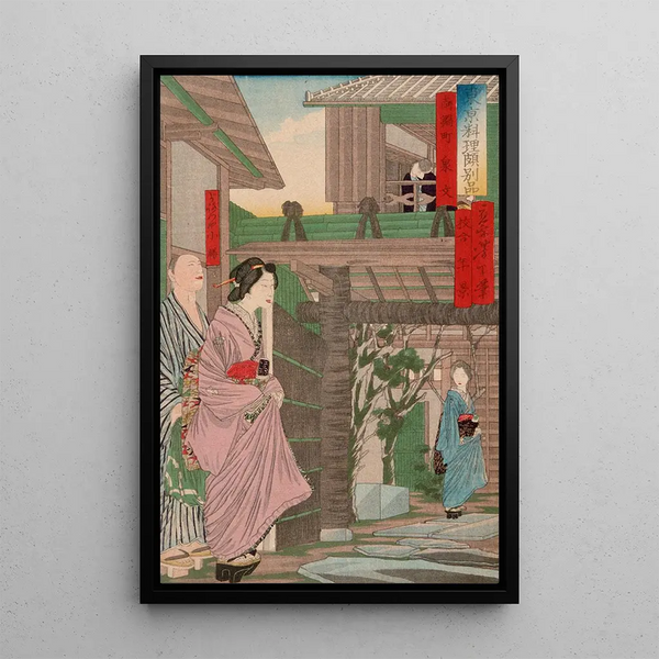 Restaurant Izumibun à Minami Nabech - Tsukioka Yoshitoshi — framed artwork on a wall