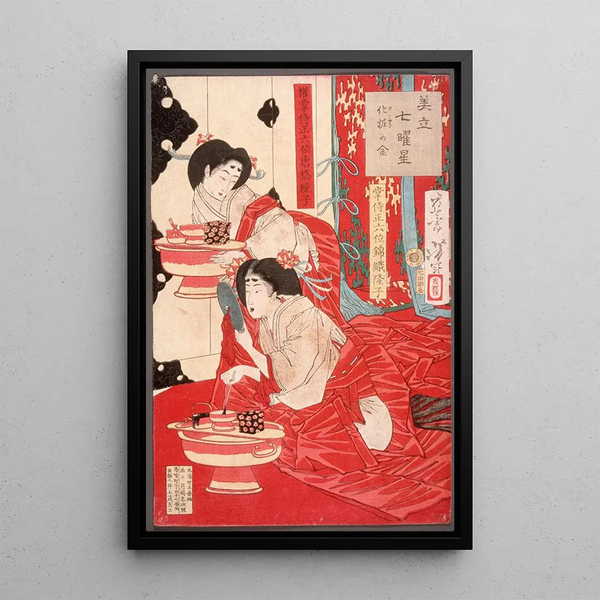 Metal Painting for teeth blackening - Tsukioka Yoshitoshi — framed artwork on a wall
