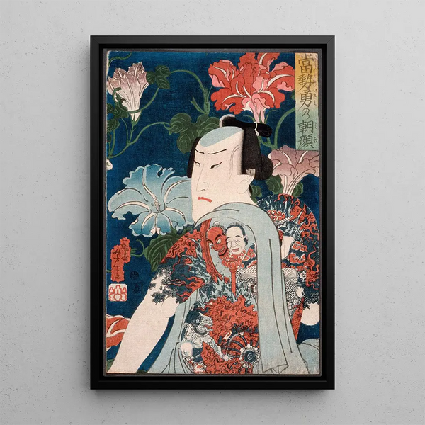 Modern Elegant Paintings with Morning Glories - Tsukioka Yoshitoshi — framed artwork on a wall
