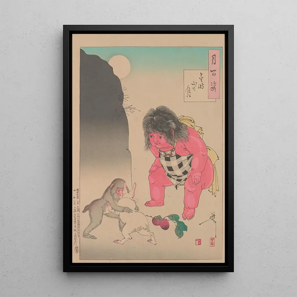 Moon of Kintoki Mountain Kintokiyama no tsuki - Tsukioka Yoshitoshi — framed artwork on a wall