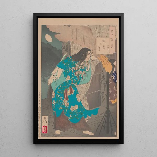 Moon of the enemy's hideout Zokuso no tsuki - Tsukioka Yoshitoshi — framed artwork on a wall