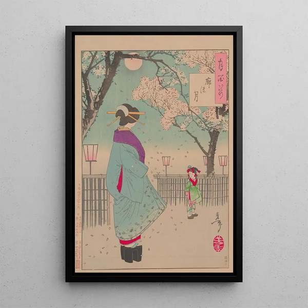 Moon of the Pleasure Quarters Kuruwa no tsuki - Tsukioka Yoshitoshi — framed artwork on a wall