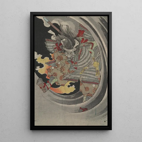 Mushataira no Tomomori - Tsukioka Yoshitoshi — framed artwork on a wall