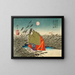 Narihira and Nij no Tsubone by the Fuji River - Tsukioka Yoshitoshi — framed artwork on a wall