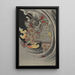 Nunobiki no Taki Akugenta Yoshihira no Naniwa Jir o Utsu - Tsukioka Yoshitoshi — framed artwork on a wall