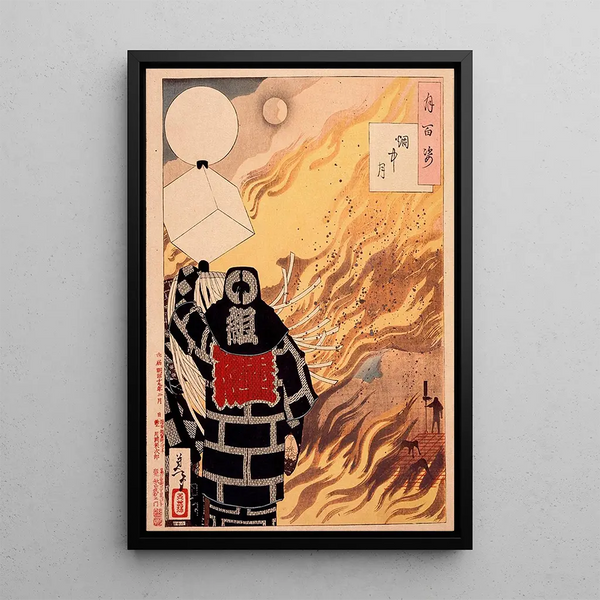 Cent aspects of the moon - Tsukioka Yoshitoshi — framed artwork on a wall