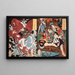 Oniwaka and the Carp, Taira no Koremochi and the Demon - Tsukioka Yoshitoshi — framed artwork on a wall