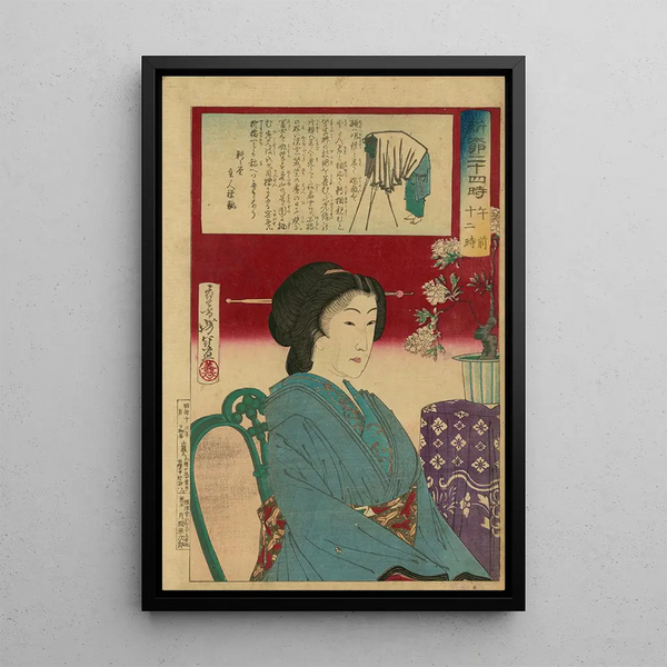 Photographer and subject in Yokohama Japan - Tsukioka Yoshitoshi — framed artwork on a wall