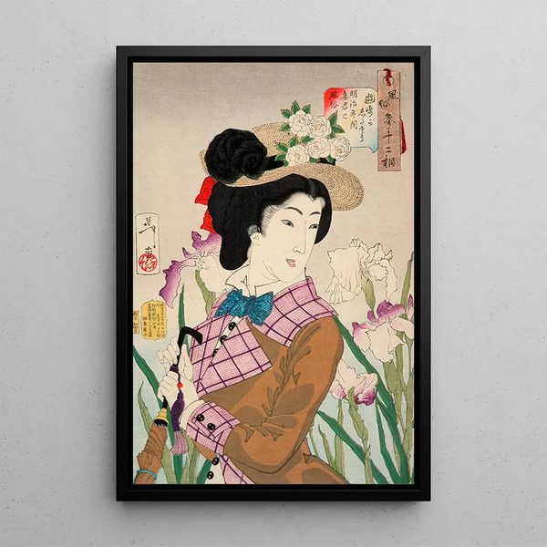 Preparation for a walk The noblewoman of the Meiji era - Tsukioka Yoshitoshi — framed artwork on a wall