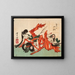 Drawing pine shoots on the Rat day - Tsukioka Yoshitoshi — framed artwork on a wall