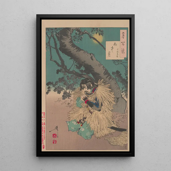 Rainy Moon - Tsukioka Yoshitoshi — framed artwork on a wall