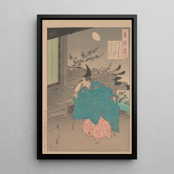 Rendez-vous au clair de lune - Tsukioka Yoshitoshi — framed artwork on a wall