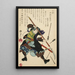 Ronin or masterless samurai repelling arrows - Tsukioka Yoshitoshi — framed artwork on a wall