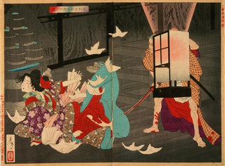 Sano Jirzaemon killing a courtesan - Tsukioka Yoshitoshi — artwork view