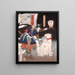 Satomi Jirotarō Yoshinari inspecting a head carried by a dog - Tsukioka Yoshitoshi — framed artwork on a wall
