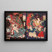 Seigen and Sakurahime Ange with two children - Tsukioka Yoshitoshi — framed artwork on a wall