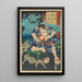 Shirafuji Genta regardant des kappa lutter - Tsukioka Yoshitoshi — framed artwork on a wall