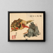 Shki approaching a sleeping demon - Tsukioka Yoshitoshi — framed artwork on a wall