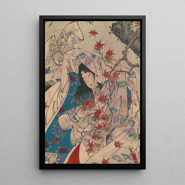 Full Moon of Sumiyoshi - Tsukioka Yoshitoshi — framed artwork on a wall