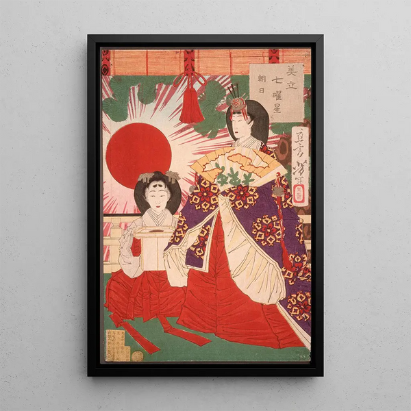 Sunrise - Tsukioka Yoshitoshi — framed artwork on a wall