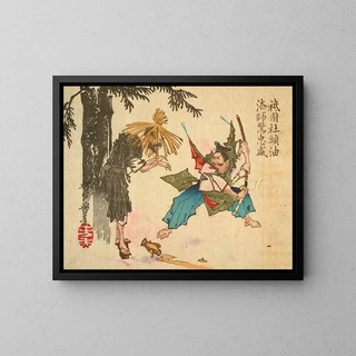 Tadamori and the Oil Thief - Tsukioka Yoshitoshi — framed artwork on a wall