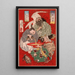 Tbsaku Miura Yoshiaki the tax collector and Urashima Tar drinking wine - Tsukioka Yoshitoshi — framed artwork on a wall