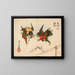 Messagers Tengu se heurtant en plein vol - Tsukioka Yoshitoshi — framed artwork on a wall